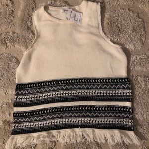 Madewell fringed sleeveless sweater